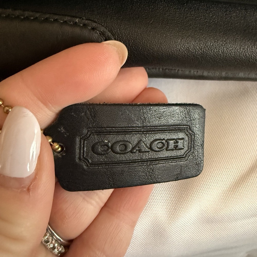 Vintage Coach Shelton Black Leather Shoulder Crossbody Bag Purse #9917 - Picture 7 of 16